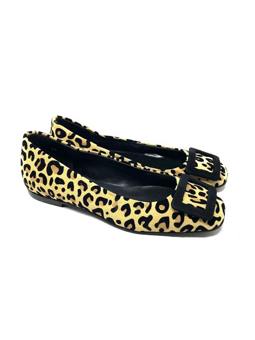 Ballerina donna leopardata IL LACCIO | BA135CAMOSCIOLEO/NERO